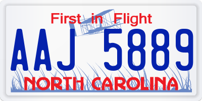 NC license plate AAJ5889