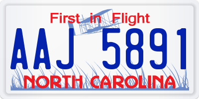 NC license plate AAJ5891
