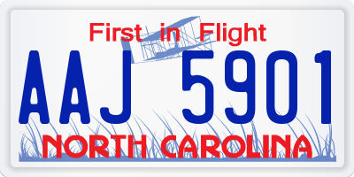 NC license plate AAJ5901