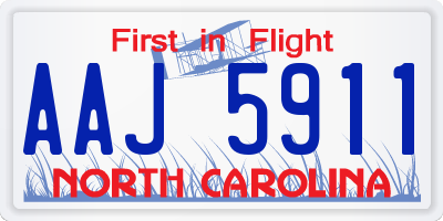 NC license plate AAJ5911