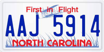 NC license plate AAJ5914