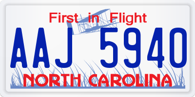 NC license plate AAJ5940