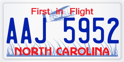 NC license plate AAJ5952