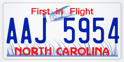 NC license plate AAJ5954