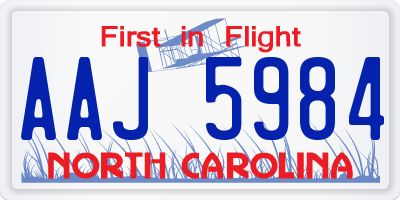 NC license plate AAJ5984