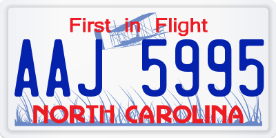 NC license plate AAJ5995