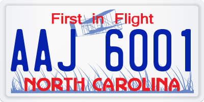 NC license plate AAJ6001