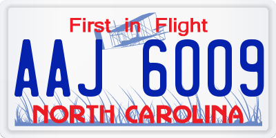 NC license plate AAJ6009
