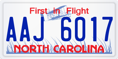 NC license plate AAJ6017
