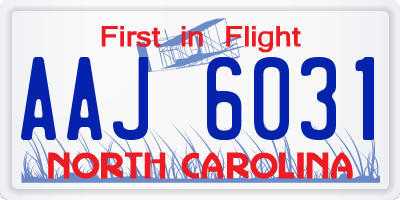 NC license plate AAJ6031