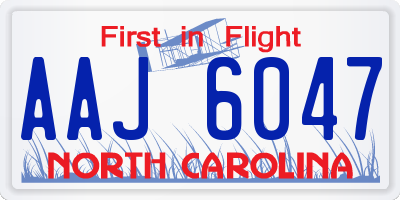 NC license plate AAJ6047