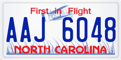 NC license plate AAJ6048