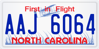 NC license plate AAJ6064