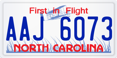 NC license plate AAJ6073