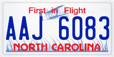 NC license plate AAJ6083