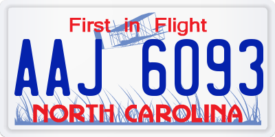 NC license plate AAJ6093