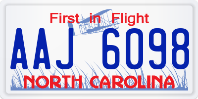 NC license plate AAJ6098
