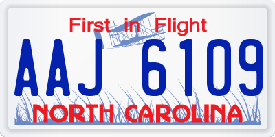 NC license plate AAJ6109