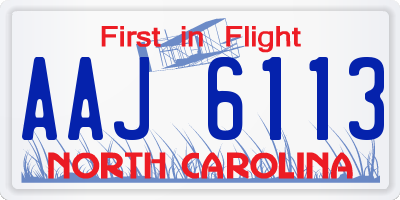 NC license plate AAJ6113