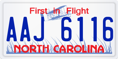 NC license plate AAJ6116