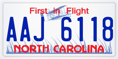 NC license plate AAJ6118