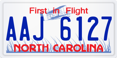 NC license plate AAJ6127