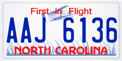 NC license plate AAJ6136