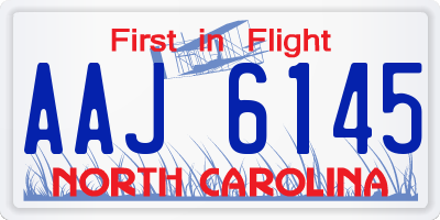 NC license plate AAJ6145
