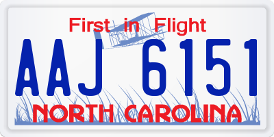 NC license plate AAJ6151