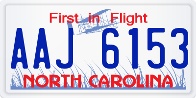 NC license plate AAJ6153