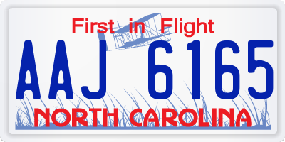 NC license plate AAJ6165