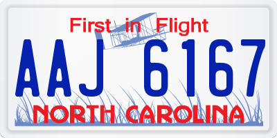 NC license plate AAJ6167