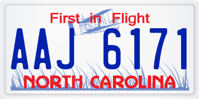 NC license plate AAJ6171