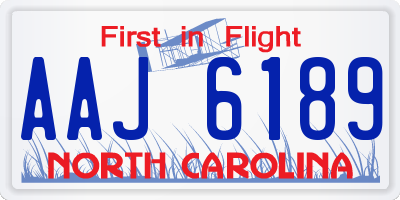 NC license plate AAJ6189