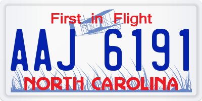 NC license plate AAJ6191