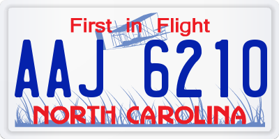 NC license plate AAJ6210