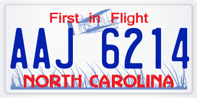 NC license plate AAJ6214
