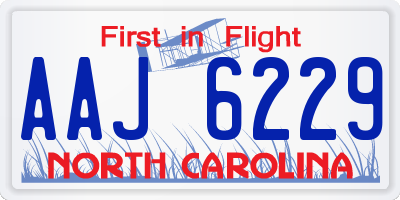 NC license plate AAJ6229