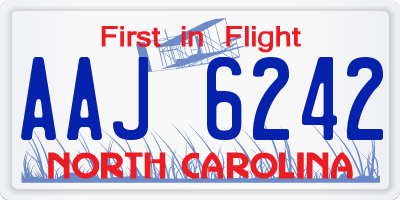 NC license plate AAJ6242