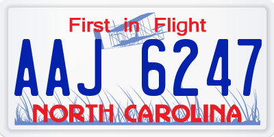NC license plate AAJ6247