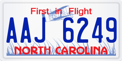 NC license plate AAJ6249