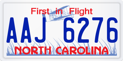 NC license plate AAJ6276