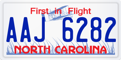 NC license plate AAJ6282