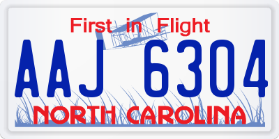 NC license plate AAJ6304