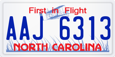NC license plate AAJ6313