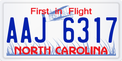NC license plate AAJ6317