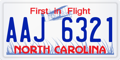NC license plate AAJ6321