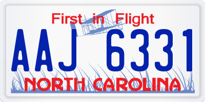 NC license plate AAJ6331
