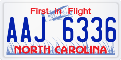 NC license plate AAJ6336