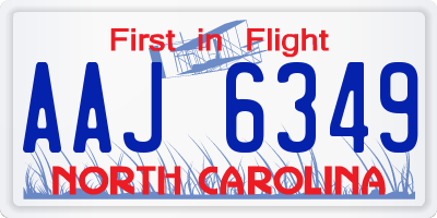 NC license plate AAJ6349